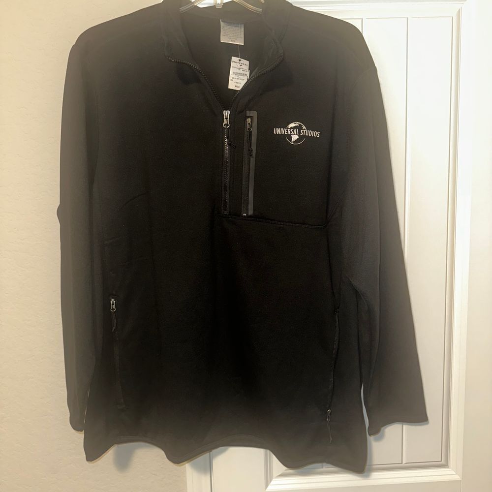 Universal Studios Black Quarter-Zip Sweatshirt Mens Size XXL Zipper Pockets Soft - Picture 2 of 7